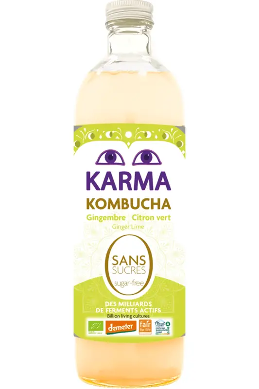 Organic Zero Sugar Ginger Lime 750ml (Karma Kombucha)