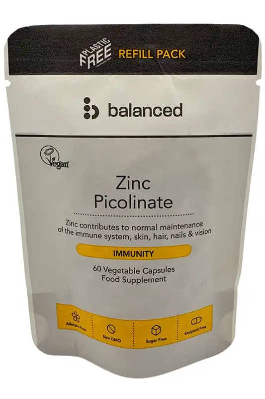 Zinc Picolinate Refill Pouch 60 Capsules (Balanced)