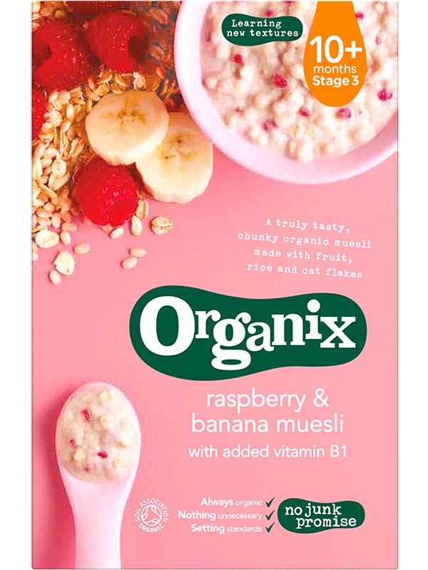 Banana & Raspberry Muesli, Organic 200g (Organix) | Healthy Supplies