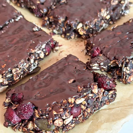 No-Bake Dark Chocolate Flapjacks
