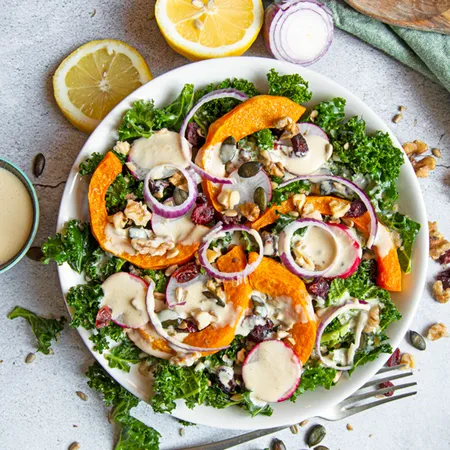 Butternut Squash, Walnut, Quinoa and Kale salad