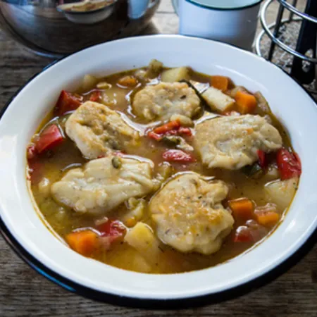 Vegan Stew with Herby Gluten-Free Dumplings
