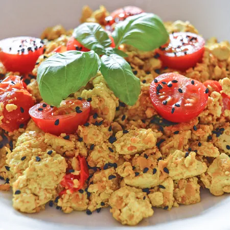 Tofu Scramble with Tomatoes & Basil