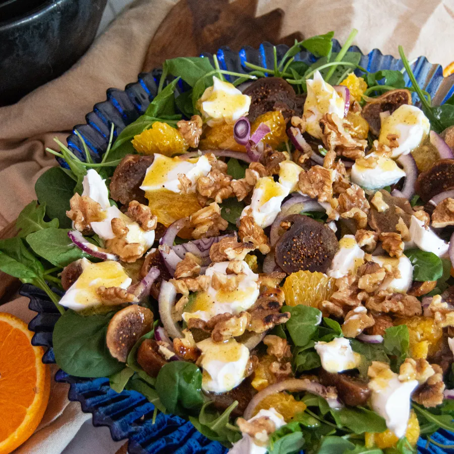 Walnut, Fig & Goats Cheese Summer Salad