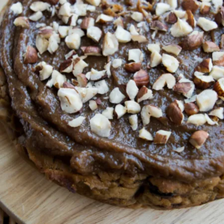 Millet Cheesecake with Salted Caramel Sauce