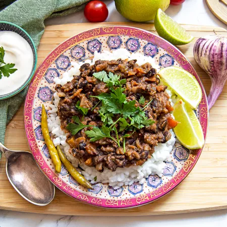 Refried Black Beans and Rice