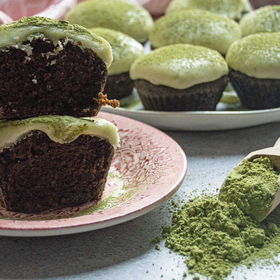 Matcha Cupcakes with Tofu Frosting (Vegan)
