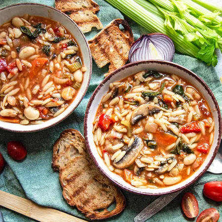Orzo, Bean and Vegetable Stew