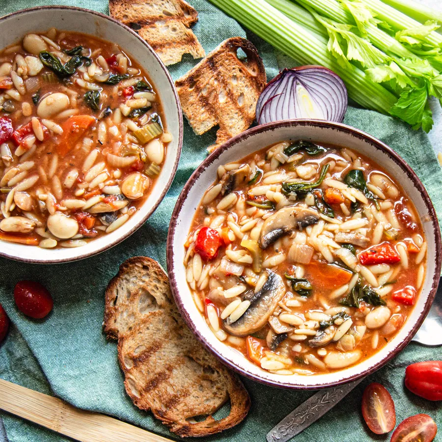 Orzo, Bean and Vegetable Stew