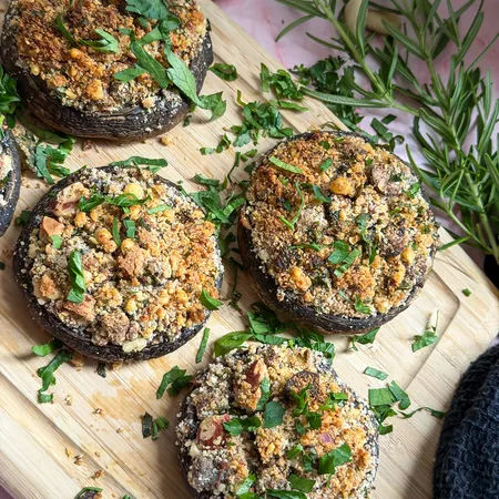 Almond & Herb Stuffed Mushrooms