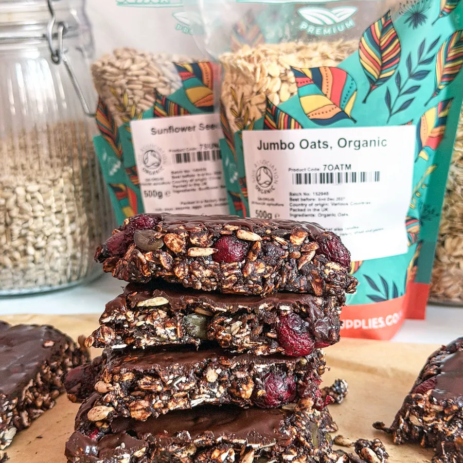 No-Bake Dark Chocolate Flapjacks