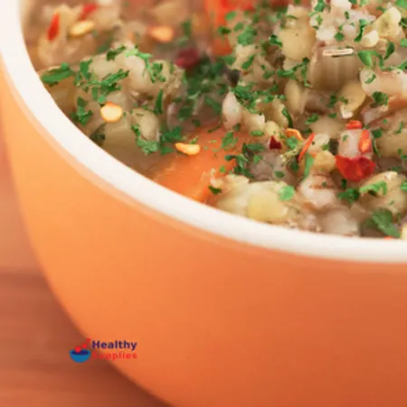 Spicy Pearl Barley and Lentil Soup