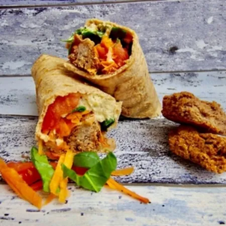 Falafel and Hummus Flatbread Wraps