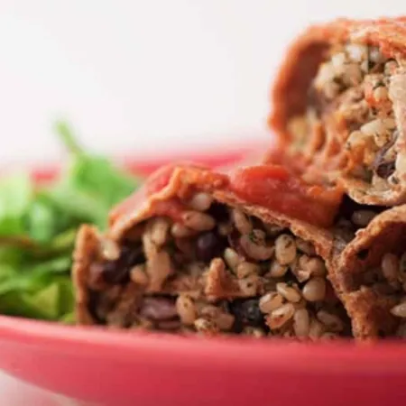 Vegetarian Burritos with Mexican Hot Sauce