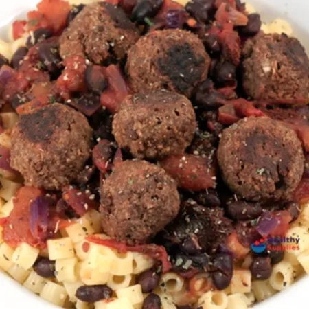 Veggie Chorizo Balls with Ditalini