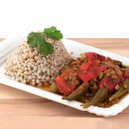 Buckwheat and Okra Bhuna