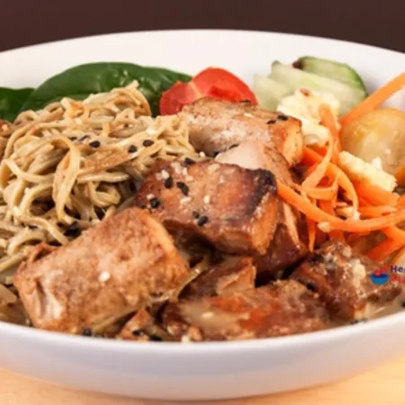 Baked Tofu with Asian Layered Salad