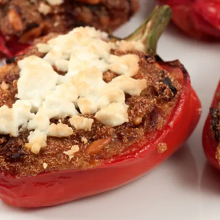 Harissa Amaranth Stuffed Peppers