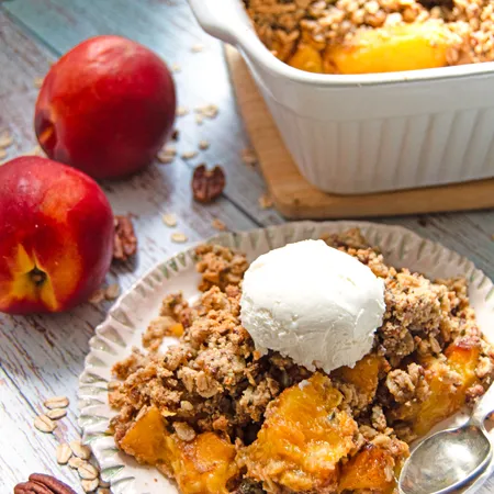 Nectarine, Oat & Seed Crumble