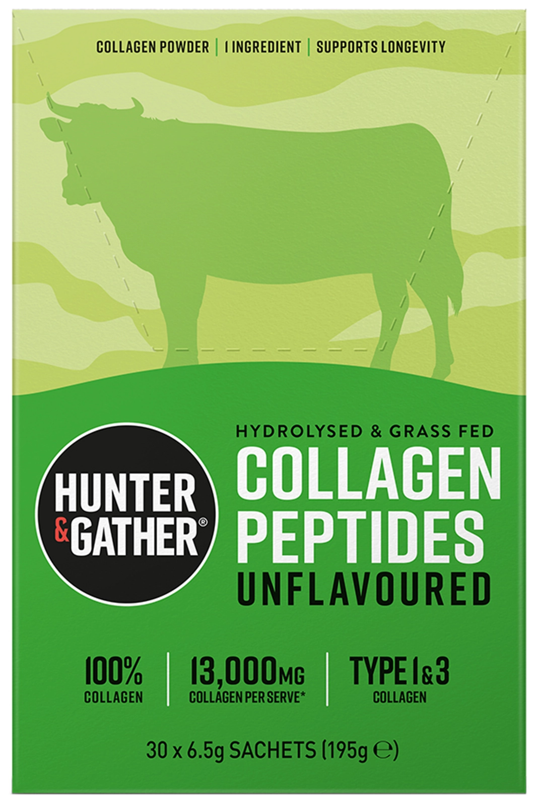 Bovine Collagen 30 x 6.5g Sachets (Hunter and Gather) | Healthy Supplies