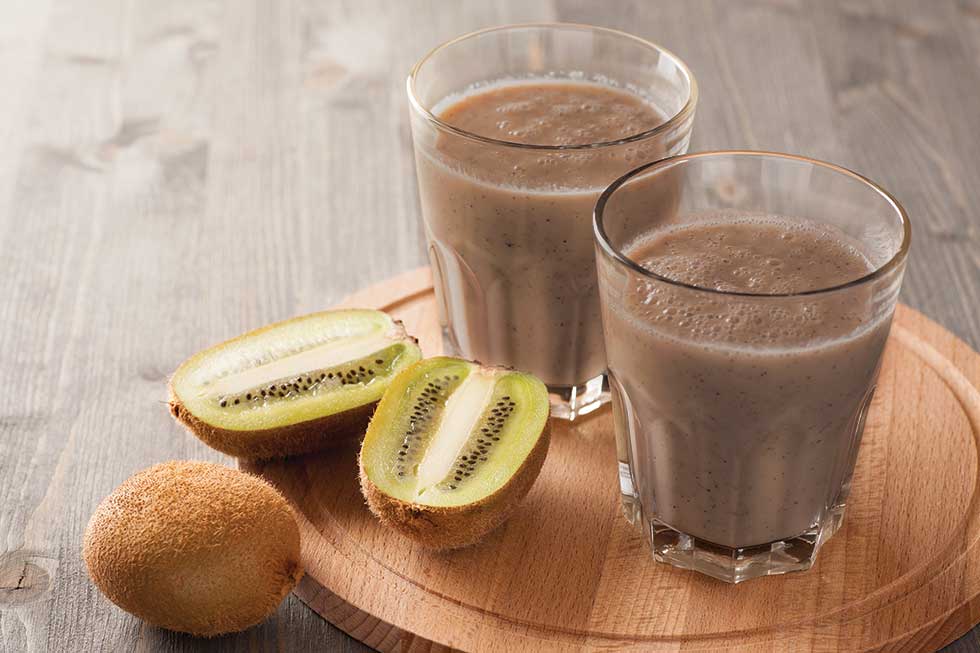 Chocolate & Maca Smoothie in Glass Tumbler