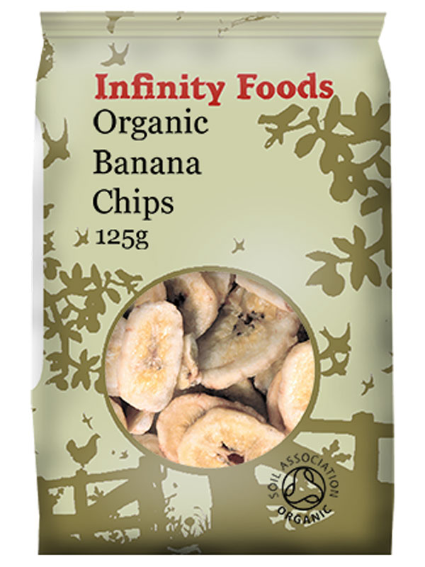 Dried Banana Chips, Organic 125g (Infinity Foods) | Healthy Supplies