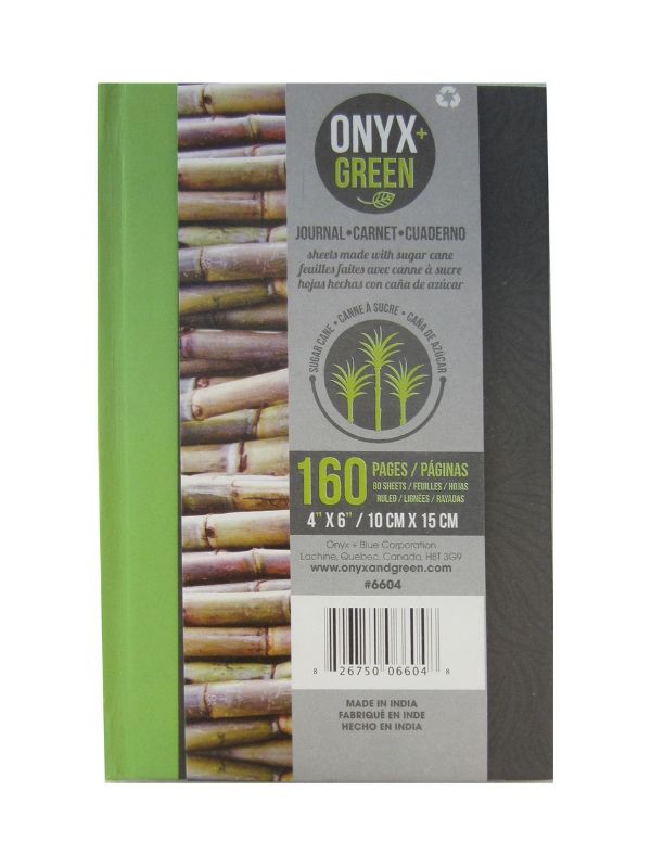 Journal hard cover, 80 sheets (Onyx and Green) | Healthy Supplies