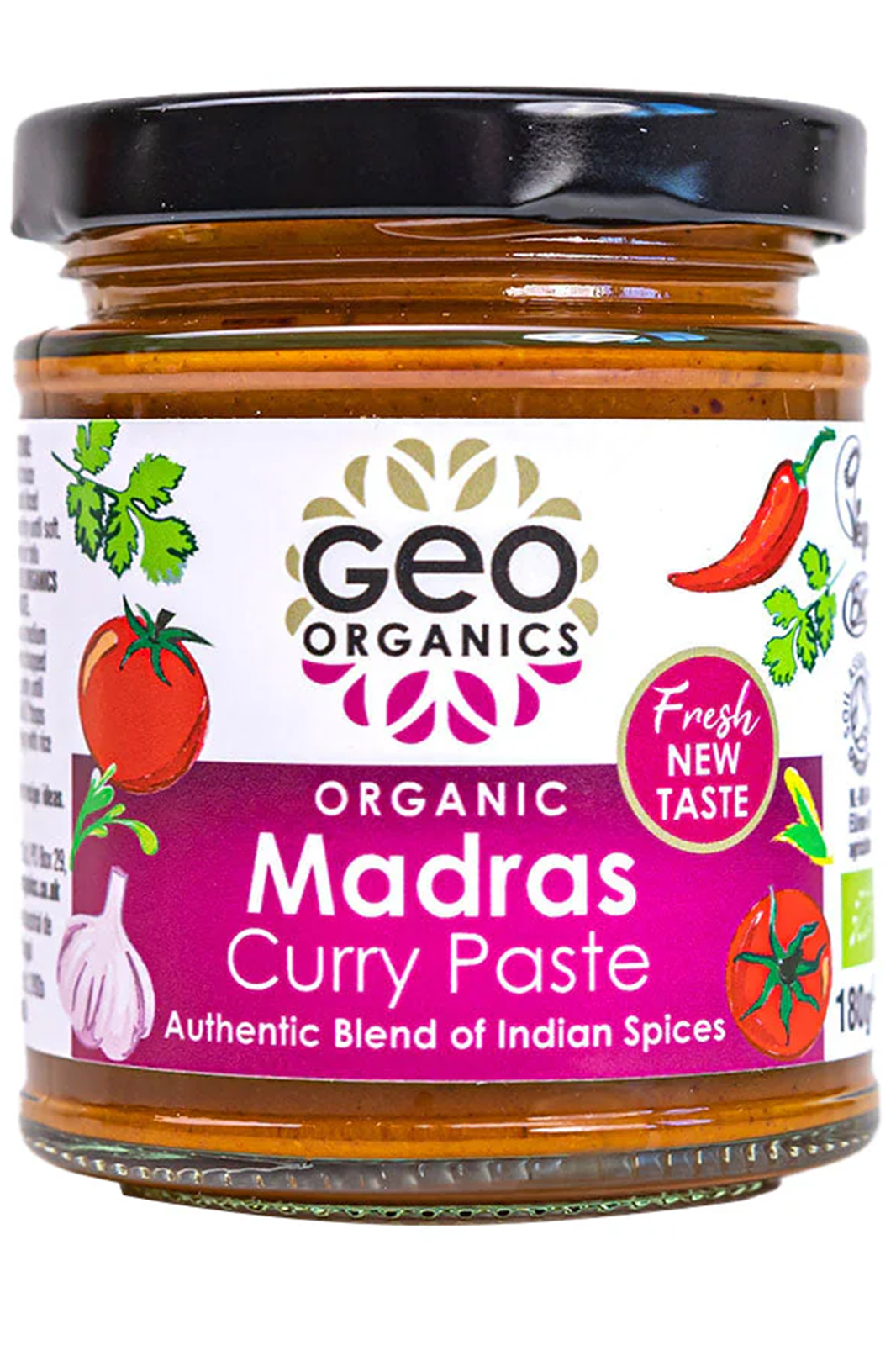 Organic Madras Curry Paste 180g (Geo Organics) | Healthy Supplies