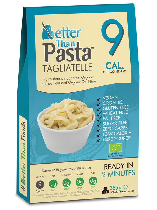 Organic Low Calorie Pasta Tagliatelle 385g (Better Than) Healthy Supplies