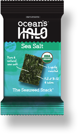 Sea Salt Seaweed Snack, Organic 4g (Ocean's Halo) | Healthy Supplies