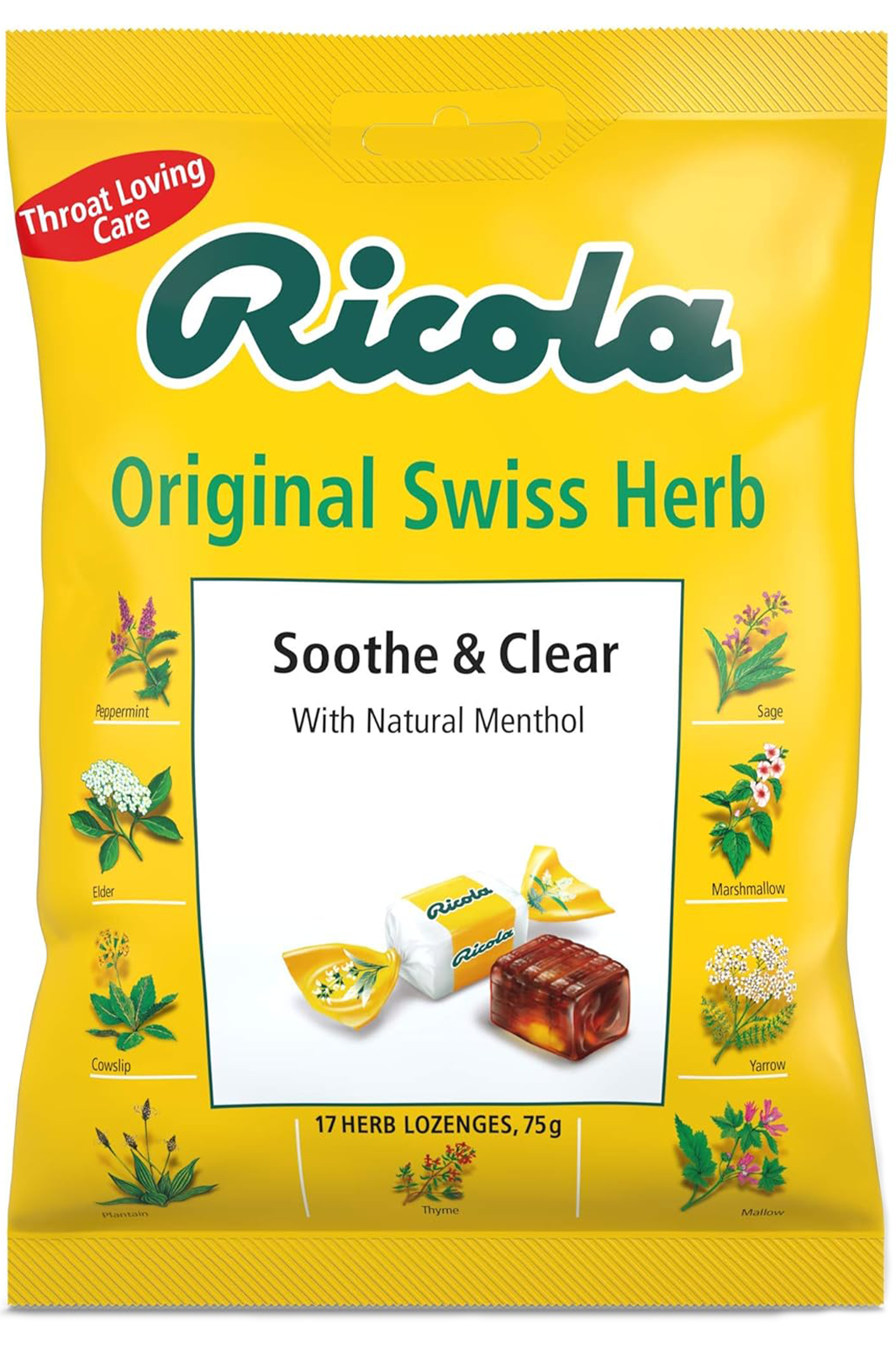 Original Herb Soothe & Clear Drops 75g (Ricola) Healthy Supplies