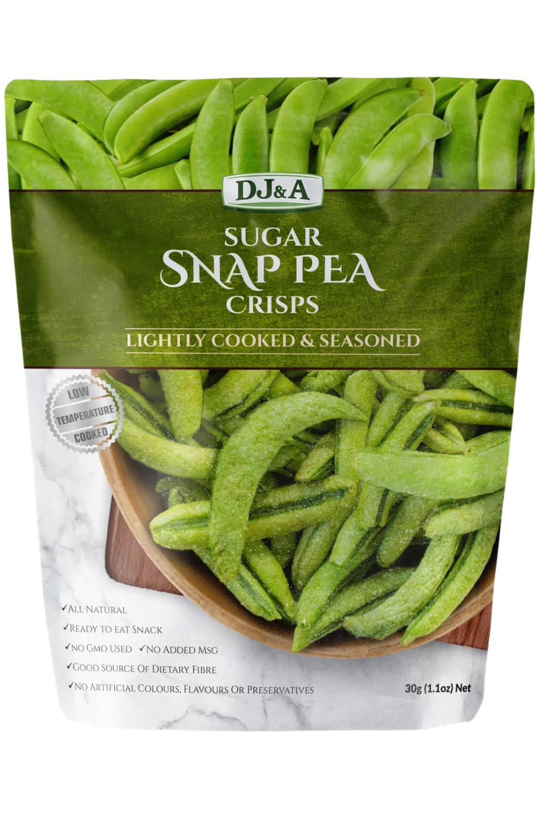 Sugar Snap Pea Crisps 30g (DJ&A) | Healthy Supplies
