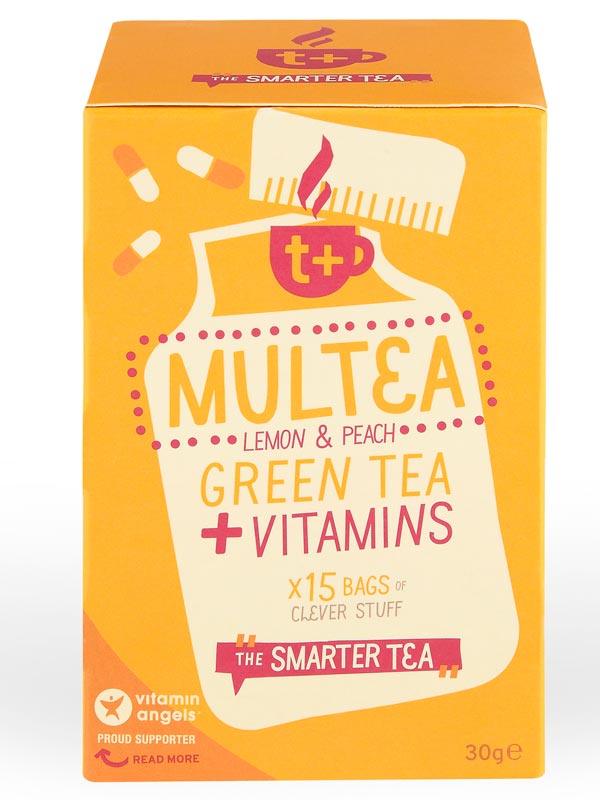 Multea Lemon & Peach Green Tea x 15 sachets (T Plus) | Healthy Supplies