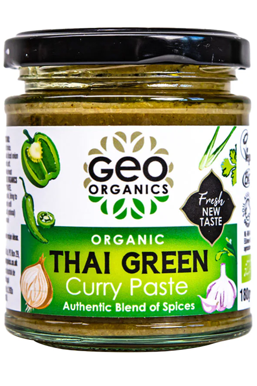 Organic Thai Green Curry Paste 180g (Geo Organics) | Healthy Supplies