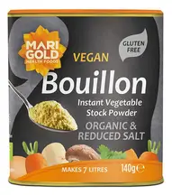 Organic Vegan Bouillon Powder, Gluten-Free, Less Salt 140g (Marigold)