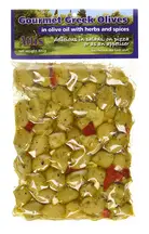 Aegean Pitted Green Olives with Garlic 400g (Attis)