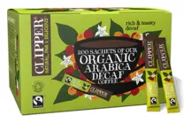 Organic Fairtrade Arabica Decaf Coffee 200 Sachets (Clipper)