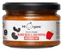 Organic Black Bean & Red Pepper Antipasti Dip 230g (Mr Organic)