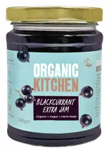 Organic Blackcurrant Extra Fruit Jam 340g (Organic Kitchen)