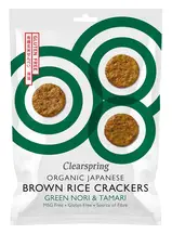 Organic Japanese Brown Rice Crackers Green Nori & Tamari 40g (Clearspring)