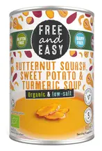 Organic Butternut Squash, Sweet Potato & Turmeric Soup 400g (Free & Easy)