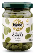 Organic Capers in Wine Vinegar 140g (Biona)