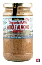 Raw Whole Almond Butter, Organic 500g (Carley's)