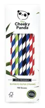 Bamboo Multicoloured Paper Straws x 100 (Cheeky Panda)