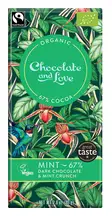 Dark Chocolate with Mint Crunch, Organic 80g (Chocolate and Love)