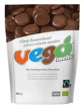 Organic Hazelnut Chocolate Melts 180g (Vego)