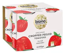 Organic Chopped Tomatoes  4 x 400g (Biona)