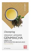 Organic Japanese Genmaicha Green Tea with Roasted Rice, 20 Sachets (Clearspring)