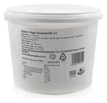Organic Extra Virgin Coconut Oil 3 Litre (Sussex Wholefoods)