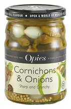 Cornichons & Onions with Mustard Seeds 350g (Opies)